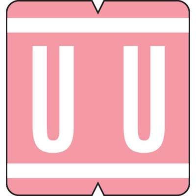GBS Alpha Labels, 8850-Series, 1 5/16 H x 1 1/4 W, Letter U, Pink, 550/Roll, 91341