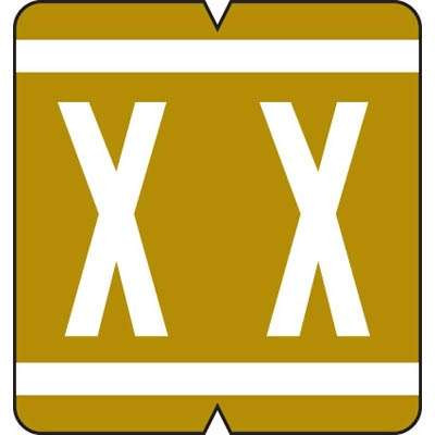 GBS Alpha Labels, 8850-Series, 1 5/16 H x 1 1/4 W, Letter X, Gold, 550/Roll, 91344