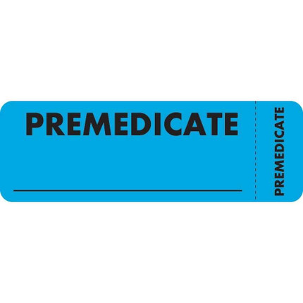 Medical Chart Labels, Premedicate, 2 x 1, Lt. Blue (A1012)