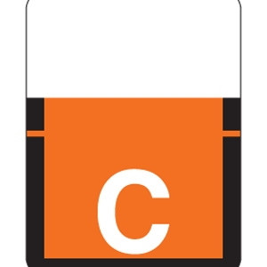 Tab Products Alpha Labels, 1307-Series, 1 H x 3/4 W, Letter C, Dk Orange, 500/Roll (A1307-C-T3)