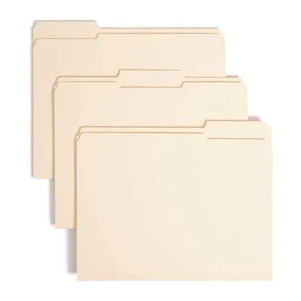 Smead File Folder, Reinforced 1/3-Cut Tab, Letter Size, Manila, 100/Bx (10434)