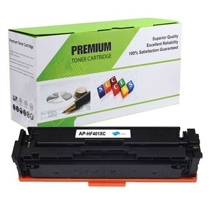 HP 201X (CF401X) Compatible Toner Cartridge - Cyan, High Yield (2,300 Pages)