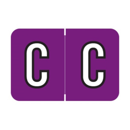 Barkley Alpha Labels, ACPM-Series, 1 H x 1 1/2 W, Letter C, Purple, 500/Roll