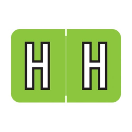 Barkley Alpha Labels, ACPM-Series, 1 H x 1 1/2 W, Letter H, Lt Green, 500/Roll