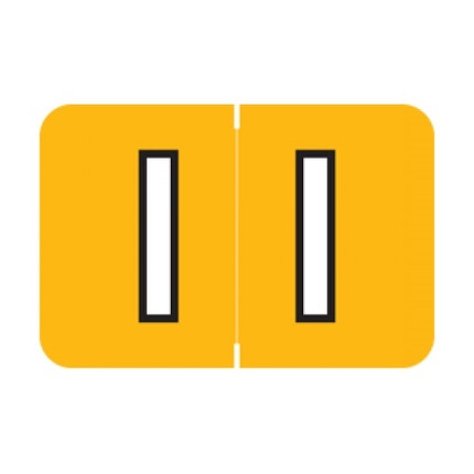 Barkley Alpha Labels, ACPM-Series, 1 H x 1 1/2 W, Letter I, Lt Orange, 500/Roll