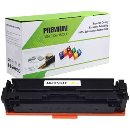 HP 202X (CF502X) Compatible Toner Cartridge - Yellow, High Yield (2,500 Pages)