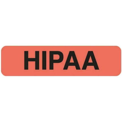 HIPAA Compliant Labels, HIPAA, 1-1/4 x 5/16, Fl. Red, 500/Roll (ARD3828)