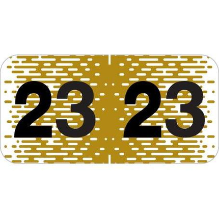 Control-O-Fax Compatible Year Labels, 2023, Brown, 3/4 x 1-1/2, 500/RL