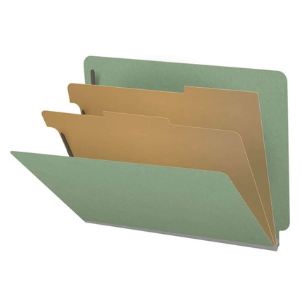 Green Letter Size End Tab Pressboard Classification Folder (DV-V-S52-26-3AGN)