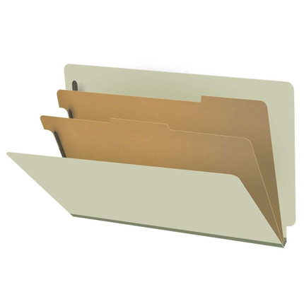 Gray/Green Letter Size End Tab Pressboard Classification Folder (DV-S52-26-3GRN)