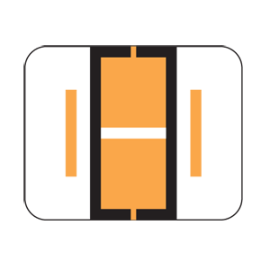 File Doctor Alpha Labels, 1 H x 1 1/4 W, Letter I, Fl Orange, 500/Roll, FDAV-I