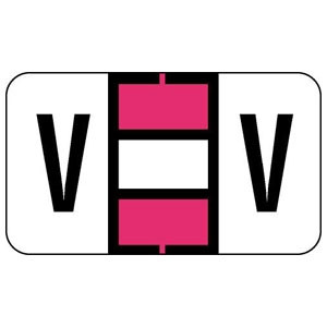 Jeter Alpha Labels 0200 Series Letter V Pink (JAAM-V)