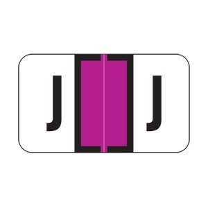 Jeter Alpha Labels, 2800-Series, 15/16 H x 1 5/8 W, Letter J, Purple, 500/Roll, JEAM-J