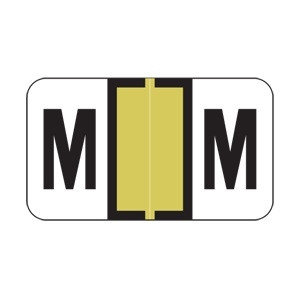 Jeter Alpha Labels, 2800-Series, 15/16 H x 1 5/8 W, Letter M, Gold, 500/Roll, JEAM-M