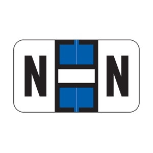 Jeter Alpha Labels, 2800-Series, 15/16 H x 1 5/8 W, Letter N, Blue, 500/Roll, JEAM-N