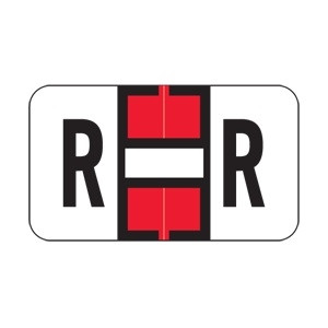 Jeter Alpha Labels, 2800-Series, 15/16 H x 1 5/8 W, Letter R, Red, 500/Roll, JEAM-R