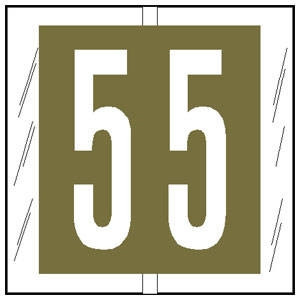Col'R'Tab 11500 Labels, 1-1/2 Numeric Tabs #5, Gold, 500/RL