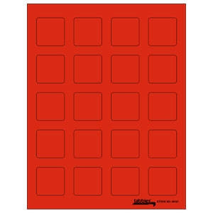 Tabbies Labels-U-Create Laser Labels, 1-1/2" x 1-1/2", Fluorescent Red, 200/Pk