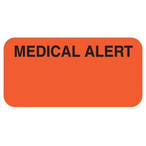 Medical Alert Tabbies Remind'R' Labels 3/4 H x 1-1/2 W Fluorescent Red 250 Roll