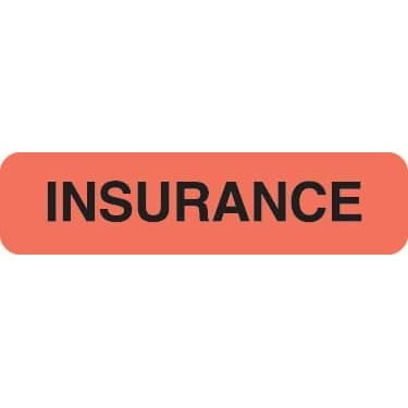 Insurance Labels, Insurance, 5/16" H x 1-1/4" W, Fl. Red, 500/Roll (MAP119)