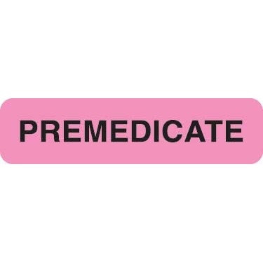 Medical Chart Labels, Premedicate, 1-1/4 x 5/16, Fl. Pink, 500/Roll (MAP344)