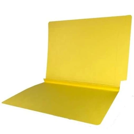 Colored End Tab Folders, 1-1/2 Expansion, Letter Size, Yellow, 50/Bx