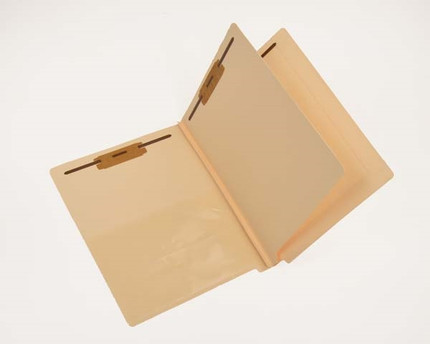 End Tab Classification Folders, 1 Divider, 6 x 9 1/4 Poly Pocket, Letter Size, 14pt Manila, 25/Box