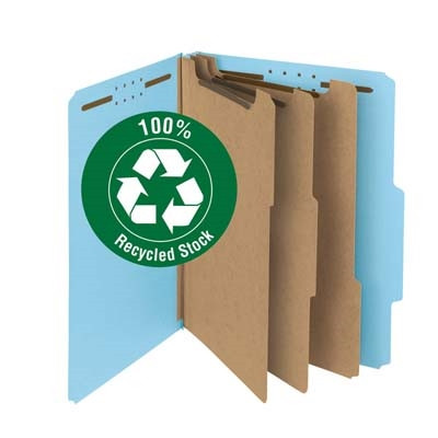 Smead 100% Recycled Pressboard Classification File Folder Blue (14090)