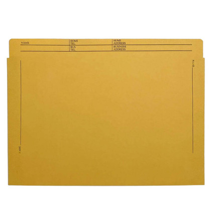 Colored Border File Jackets, 11 3/4 x 8 3/4, Open Top, 11-Point Stock, Kraft, 100/Box (S-09656-KFT)