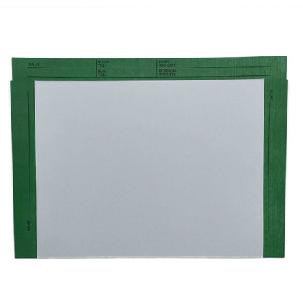 Colored Border File Jackets, 11 3/4 x 8 3/4, Open Top, 28# Stock, Light Green, 100/Box (S-09656-LGRN)