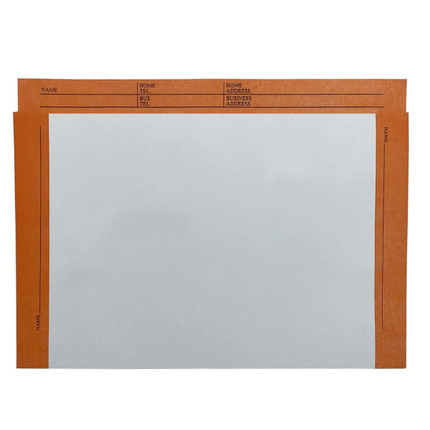 Colored Border File Jackets, 11 3/4 x 8 3/4, Open Top, 28# Stock, Orange, 100/Box (S-09656-ORN)