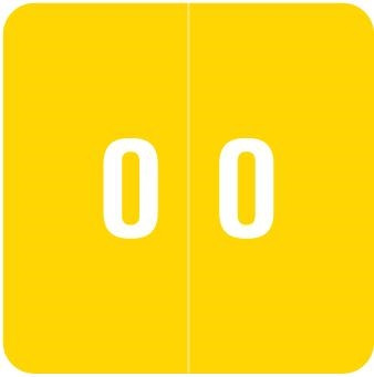 Smead Numeric Labels, DCC-Series, 1 1/2 H x 1 1/2 W, Number 0, Yellow, SDNM-0