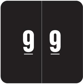 Smead Numeric Labels, DCC-Series, 1 1/2 H x 1 1/2 W, Number 9, Black, SDNM-9