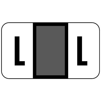 Safeguard Alpha Labels, 514-Series, 15/16 H x 1 5/8 W, Letter L, Gray, 500/Roll (SGAM-L)