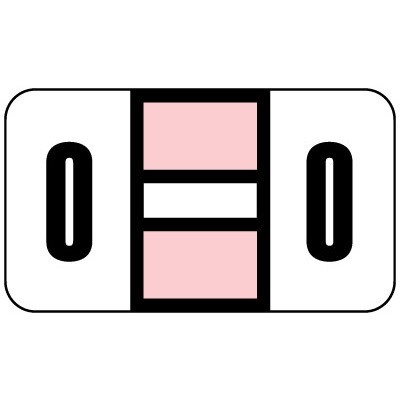 Safeguard Alpha Labels, 514-Series, 15/16 H x 1 5/8 W, Letter O, Lt Pink, 500/Roll (SGAM-O)