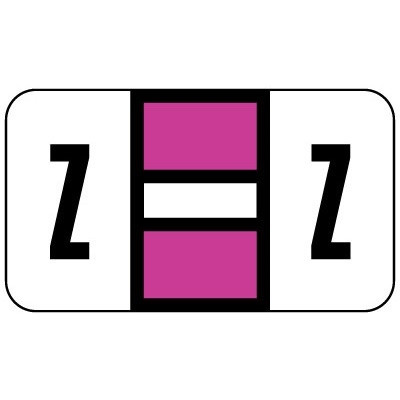 Safeguard Alpha Labels, 514-Series, 15/16 H x 1 5/8 W, Letter Z, Purple, 500/Roll (SGAM-Z)