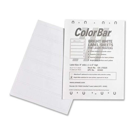 Smead 02482 ColorBar Labes 6-Up Label Sheet for Laser Printer, 1008/PK