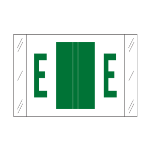 Tab Alpha Code Labels Letter E Dark Green 14105