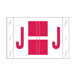 Tab Alpha Code Labels Letter J Red 14110