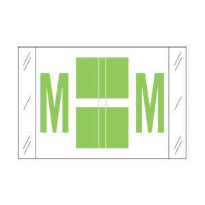 Tab Alpha Code Labels Letter M Light Green 14113