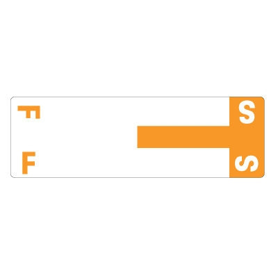 Smead Alpha Labels, NCC-Series, 1 5/32 H x 3 5/8 W, Letter F/S, Orange, 100/Pack (SNCC-FS)