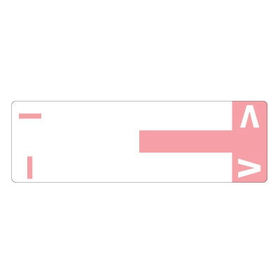 Smead Alpha Labels, NCC-Series, 1 5/32 H x 3 5/8 W, Letter I/V, Pink, 100/Pack (SNCC-IV)