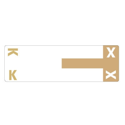 Smead Alpha Labels, NCC-Series, 1 5/32 H x 3 5/8 W, Letter K/X, Lt Brown, 100/Pack (SNCC-KX)