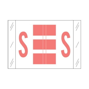 Tab Alpha Code Labels Letter S Pink 14119