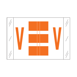 Tab Alpha Code Labels Letter V Dark Orange 14122