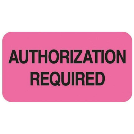 HIPAA Compliant Labels, Authorization Required, 1-5/8 x 7/8, Fl. Pink, 500/Roll (UL005)