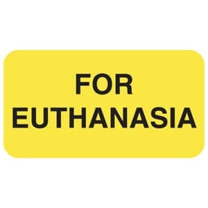 Veterinary Labels, For Euthanasia, 1 5/8 W x 7/8 H, 560/RL, V-AN125