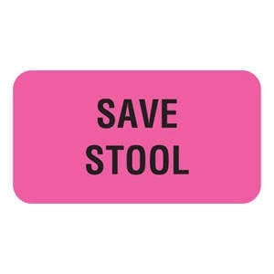Veterinary Labels, Save Stool, 1 5/8 W x 7/8 H, 560/RL, V-AN210