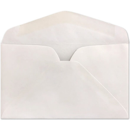 #6-1/4 Western Sulphite Regular Envelope, 24 lb White Wove, Diagonal Seams, Flap Down