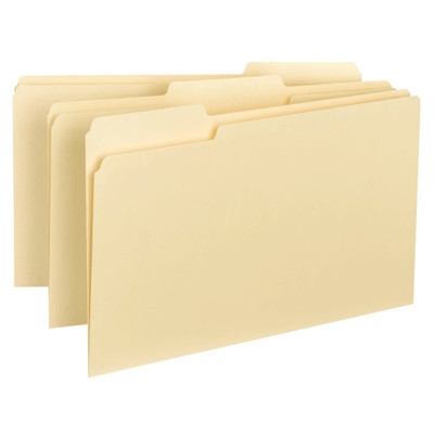 Smead Interior File Folders, 1/3-Cut Tab, Legal Size, Manila, 100/Box